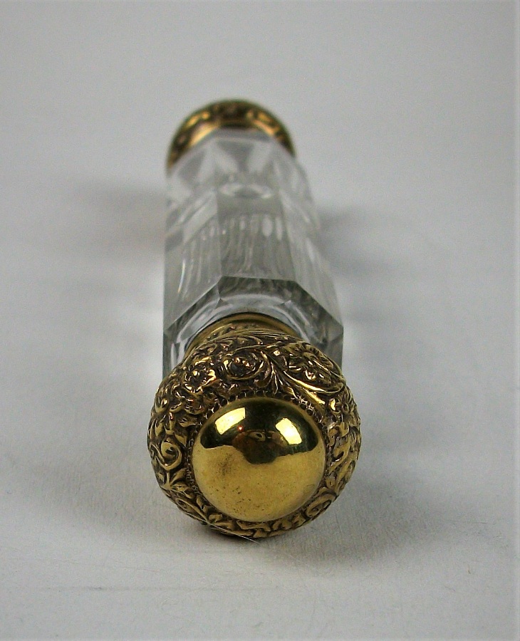 Antique Silver Gilt Double - Ended Scent Bottle